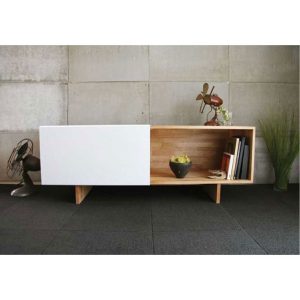 وحدة تلفزيون 30x45x120x30 سم - بيج وأبيض