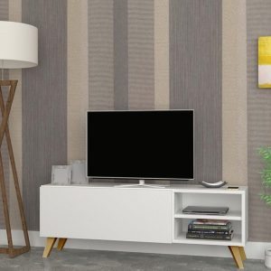 وحدة تلفزيون 55×35×120×30 سم - أبيض